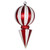 Vickerman M153401 - 12 inch Red & White Shiny Finial Christmas Ornament