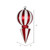 Vickerman M153401 12" Red-White Striped Ball Finial