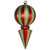 Vickerman M153403 - 12 inch Red & Lime Shiny Finial Christmas Ornament