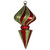 Vickerman M153503 - 12 inch Red & Lime Shiny Finial Christmas Ornament