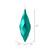  Vickerman M183142S 8" Teal Shiny Swirl Finial 6/Bag 