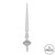 Vickerman M183307G 12" Silver Glitter Cupola Finial 3/Bag