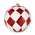 Vickerman N180403 4" Red Ball White Diamond Glitter 4/Box