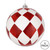 Vickerman N180403 4" Red Ball White Diamond Glitter 4/Box