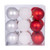 Vickerman N220150 2.4" Red White Silver Orn Asst 18/box