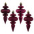 Vickerman N500021 - 4 inch Berry Red 4-Finish Finial Christmas Ornament - 8 Pack