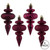 Vickerman N500021 4" Berry Red Finial 4 Finish Asst 8/Bx