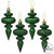 Vickerman N500024 4" Emerald Finial 4 Finish Asst 8/Bx
