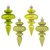 Vickerman N500073 - 4 inch Lime 4-Finish Finial Christmas Ornament - 8 Pack