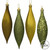 Vickerman N500114 - 5.5 inch Olive 4-Finish Teardrop Christmas Ornament - 8 Pack