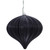 Vickerman N151217DSV - 5.7 inch Black Shiny Onion Outdoor Christmas Ornament - 3 Pack