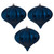 Vickerman N151231DSV - 5.7 inch Midnight Blue Shiny Onion Outdoor Christmas Ornament - 3 Pack