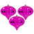 Vickerman N151270DSV 5.7" Fuchsia Shiny Onion UV 3/Bag