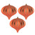 Vickerman N151271DMV - 5.7 inch Coral Matte Onion Outdoor Christmas Ornament - 3 Pack