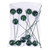 Vickerman N222904PV - 3 inch Ball, 18 inch Stick Green Pearl Christmas Ornament Pick - 12 Pack