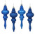Vickerman N500202 7" Blue Finial 4 Finish Asst 8/Bx