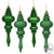 Vickerman N500204 7" Green Finial 4 Finish Asst 8/Bx