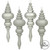 Vickerman N500207 - 7 inch Silver 4-Finish Finial Christmas Ornament - 8 Pack