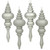 Vickerman N500207 - 7 inch Silver 4-Finish Finial Christmas Ornament - 8 Pack