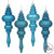 Vickerman N500212 - 7 inch Turquoise 4-Finish Finial Christmas Ornament - 8 Pack