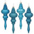 Vickerman N500212 - 7 inch Turquoise 4-Finish Finial Christmas Ornament - 8 Pack