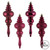  Vickerman N500221 7" Berry Red Finial 4 Finish Asst 8/Bx 