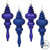 Vickerman N500222 - 7 inch Cobalt Blue 4-Finish Finial Christmas Ornament - 8 Pack