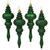 Vickerman N500224 - 7 inch Emerald 4-Finish Finial Christmas Ornament - 8 Pack