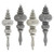 Vickerman N500225 - 7 inch Limestone Finial Christmas Ornament - 8 Pack