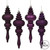 Vickerman N500226 - 7 inch Plum 4-Finish Finial Christmas Ornament - 8 Pack