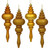Vickerman N500230 7" Ant. Gold Finial 4 Finish Asst 8/Bx
