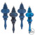  Vickerman N500231 7" Midnt Blue Finial 4 Finish Asst 8/Bx 
