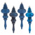  Vickerman N500231 7" Midnt Blue Finial 4 Finish Asst 8/Bx 