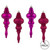 Vickerman N500270 - 7 inch Fuchsia 4-Finish Finial Christmas Ornament - 8 Pack