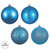 Vickerman N590812 - 3 inch Turquoise 4-Finish Ball Christmas Ornament - 16 Pack