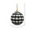 Vickerman MC210542 - 4 inch Black Plaid Cloth Ball Christmas Ornament - 4 Pack