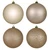Vickerman N591543BX - 6 inch Oat 4-Finish Ball Christmas Ornament - 4 Pack