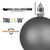 Vickerman N592587DCV 10" Pewter Candy Ball UV Drilled Cap