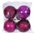 Vickerman N593059DA - 12 inch Hot Pink 4-Finish Ball Christmas Ornament - 4 Pack