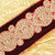 Vickerman Q222310 4"x5yd Wine Velvet Ribbon Gold Sequin