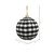  Vickerman MC210543 5" Black/White Plaid Cloth Ball Orn 2/bx 