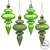 Vickerman N500054 - 4 inch Celadon 4-Finish Finial Christmas Ornament - 8 Pack