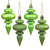 Vickerman N500054 - 4 inch Celadon 4-Finish Finial Christmas Ornament - 8 Pack