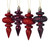 Vickerman N500065 - 4 inch Burgundy 4-Finish Finial Christmas Ornament - 8 Pack