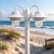 White Nautical Post Top Light - 2-Light - Fits 3 Inch Post - 2 x E26 Medium Sockets