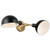 Westinghouse 6130800 - 2-Light Matte Black and Brushed Brass Wall Sconce - 24-3/4 in Wide