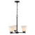 Trans Globe 71805-3 BK 3-light Fifer Chandelier 