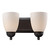 Trans Globe 3502-1 ROB - Clayton 2-Light Arm Vanity Wall Light - Bronze with White Glass Bell Shades