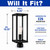 Trans Globe 40754 BK Oxford - Black Rectangular Outdoor Post Top Light - Clear Glass