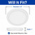 Cyber Tech C95RD-DISK/WH-CCT - 5" LED Flush Mount Disk - 5CCT Adjustable - Wet Location 